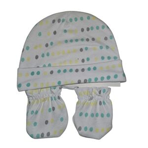 Polka Dot Baby Hat and Mittens Set